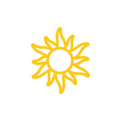 Sun sign symbol icon vector illustration. Sun vector border icon use for admin panels, website, interfaces, mobile apps.