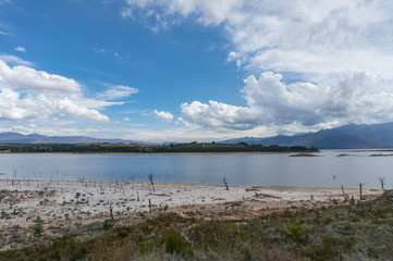 Theewaterskloof Dam in drought in Western Cape province, South Africa