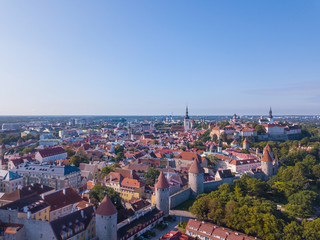 Fototapeta na wymiar Aerial view of Tallinn at sunset, Estonia.