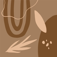 Terracotta Art Print Abstract Modern Digital Painting Fashion Scandinavian Style Color Abstraction Poster Contemporary Print Burnt Orange Vector Illustration