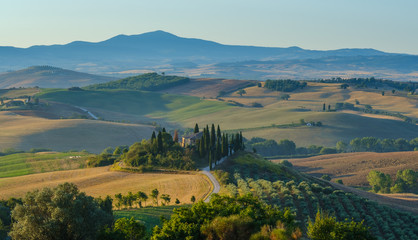 Obraz premium Tuscany summer valley early morning