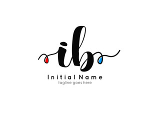 I B IB Initial brush color logo template vetor