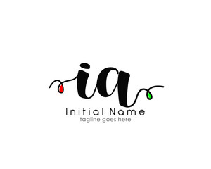 I A IA Initial brush color logo template vetor