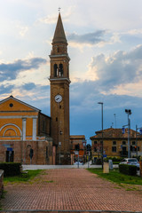 Fototapeta na wymiar Arka Petrarka, Italy - July, 14, 2019: Catholic cathidral in Arka Petrarka, Italy