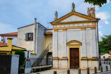 Monselice, Italy - July, 14, 2019: Catholic cathidral in Monselice, Italy