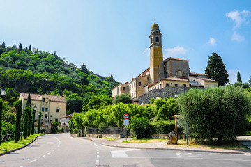 Arka Petrarka, Italy - July, 14, 2019: Catholic cathidral in Arka Petrarka, Italy