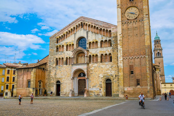Fototapeta na wymiar Parma, Italy - July, 14, 2019: Catholic Parma, Italy