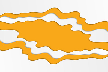 Background with orange and white waves. Abstract wavy orange paper background.