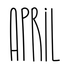 Seasonal calendar typography template text lettering month