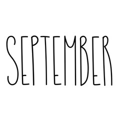 Seasonal calendar typography template text lettering month