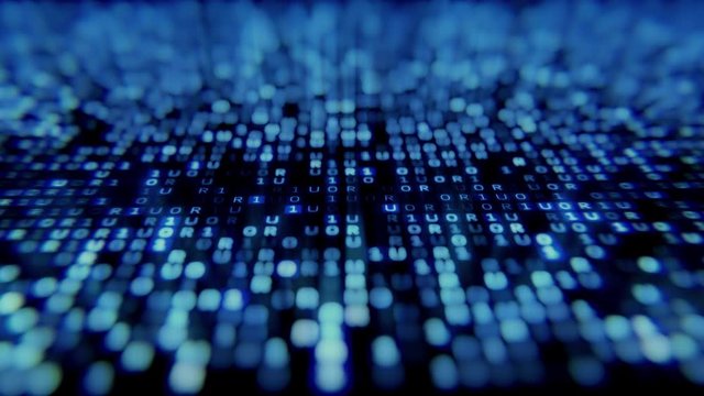Big data digital code. Futuristic information technology concept.