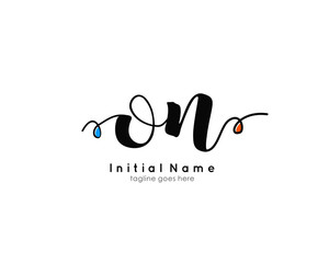 O N ON Initial brush color logo template vetor