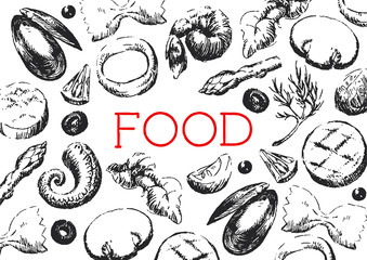 ペン画の食材 セット