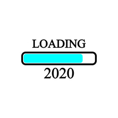 2020 New Year is Loading with progress bar. Vector Illustration.