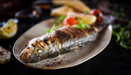 grilled fresh fish with lemon & parsley