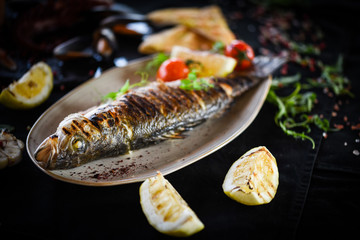 grilled fresh fish with lemon & parsley