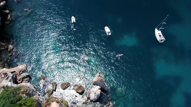 Aerial video of Antibes. Bay of Antibes Billionaires. French Riviera. Nice. 