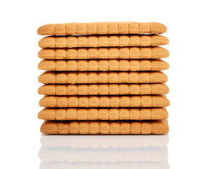 stack of cookies isolated on white background