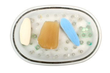 Pieces of a soap bar