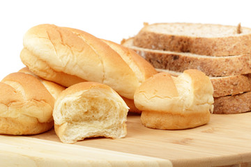 bread on wooden board