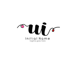 U I UI Initial brush color logo template vetor