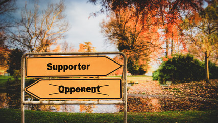 Street Sign Supporter versus Opponent