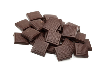 pieces of chocolate on white background