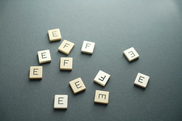 E and F letters out of wood