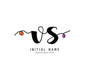 V S VS Initial brush color logo template vetor