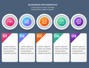 Vector illustration infographics 5 options. Template for business or presentation