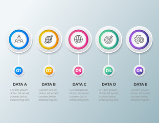 5 steps infographic. Modern infographic design template. Vector illustration.