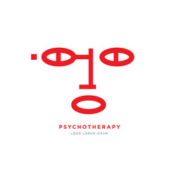 Psycho Therapy Vector Logo Illustration for medical Mental Disorder Treatment 