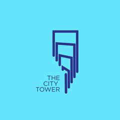 Simple and Minimalist Tower Building Logo Illustration