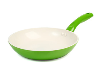 Ceramic Frying Pan. Isolated with clipping path.