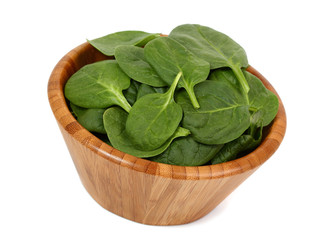 fresh spinach leaves in a bowl
