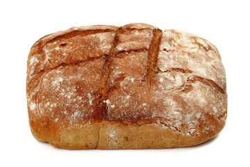 loaf of bread isolated on white
