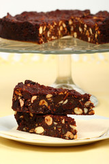 Chocolate Cake. Fruitcake Panforte is a traditional Italian dessert containing fruits and nuts.