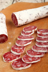 Salami. Smoked Pork Sausage.