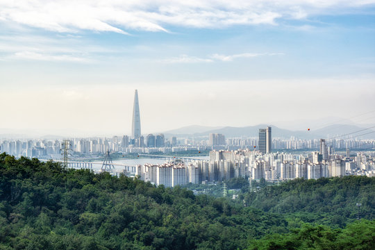view of seoul from achasan mountain