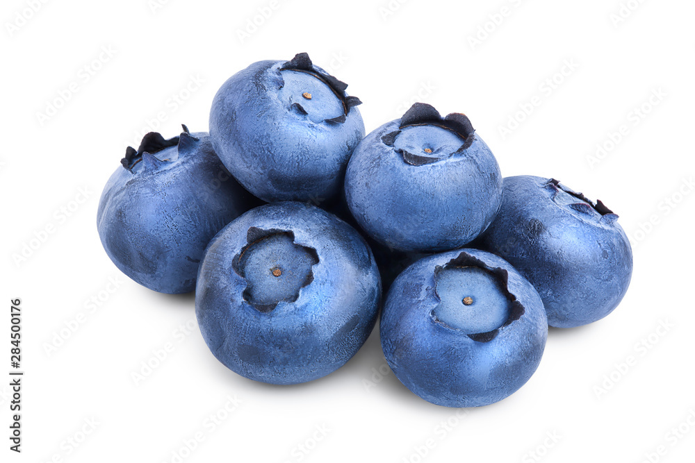 Wall mural fresh blueberry isolated on white background closeup - Wall murals