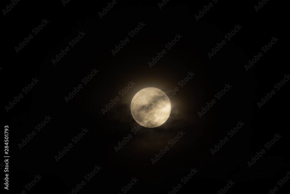 Canvas Prints moon light behind cloud