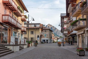 Fototapeta na wymiar Cortina town in Italy in summer