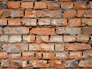 Old brick wall as background and texture. Pattern.