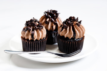 Homemade sweet chocolate cupcakes