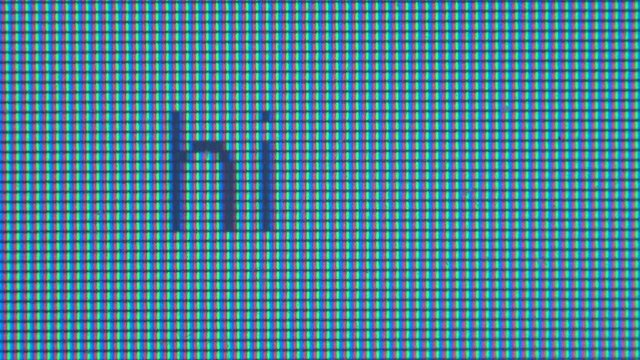 Writing the word Hi on a laptop screen