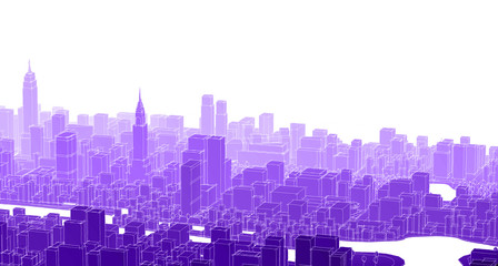  modern city panorama 3d illustration