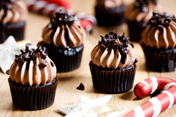 Homemade sweet chocolate cupcakes