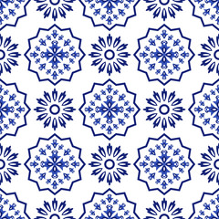 Azulejos portuguese traditional ornamental tile pattern