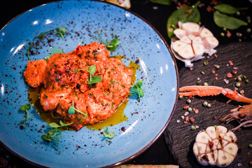 saganaki receipt shrimps with fresh ingredients - seafood delight dish