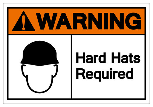 Warning Hard Hats Required Symbol Sign, Vector Illustration, Isolate On White Background Label. EPS10